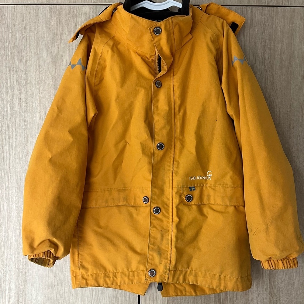 Yellow Shell Jacket with Reflective Detail